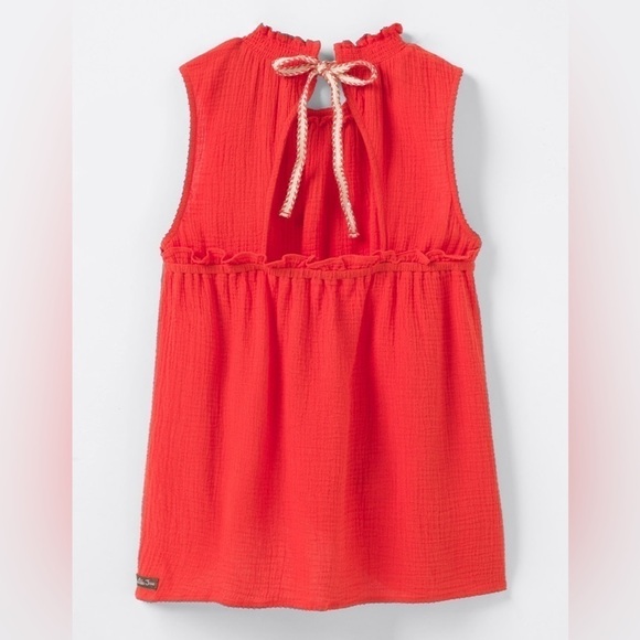 Matilda Jane Red Maui Mock-neck Tank Cotton with Tie and Cutout Back XXL - Picture 4 of 7